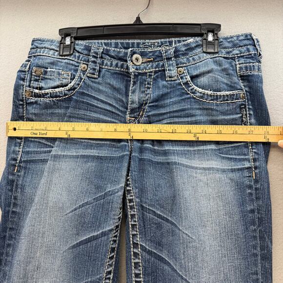 Silver Jeans Womens 29x31 (8) Blue Lola Flare Low Rise Boyfriend Y2K Jeans - Picture 14 of 16